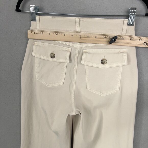 Spanx Pants Womens Small Cream High Rise Perfect Straight Wide Minimal Career - Picture 9 of 16